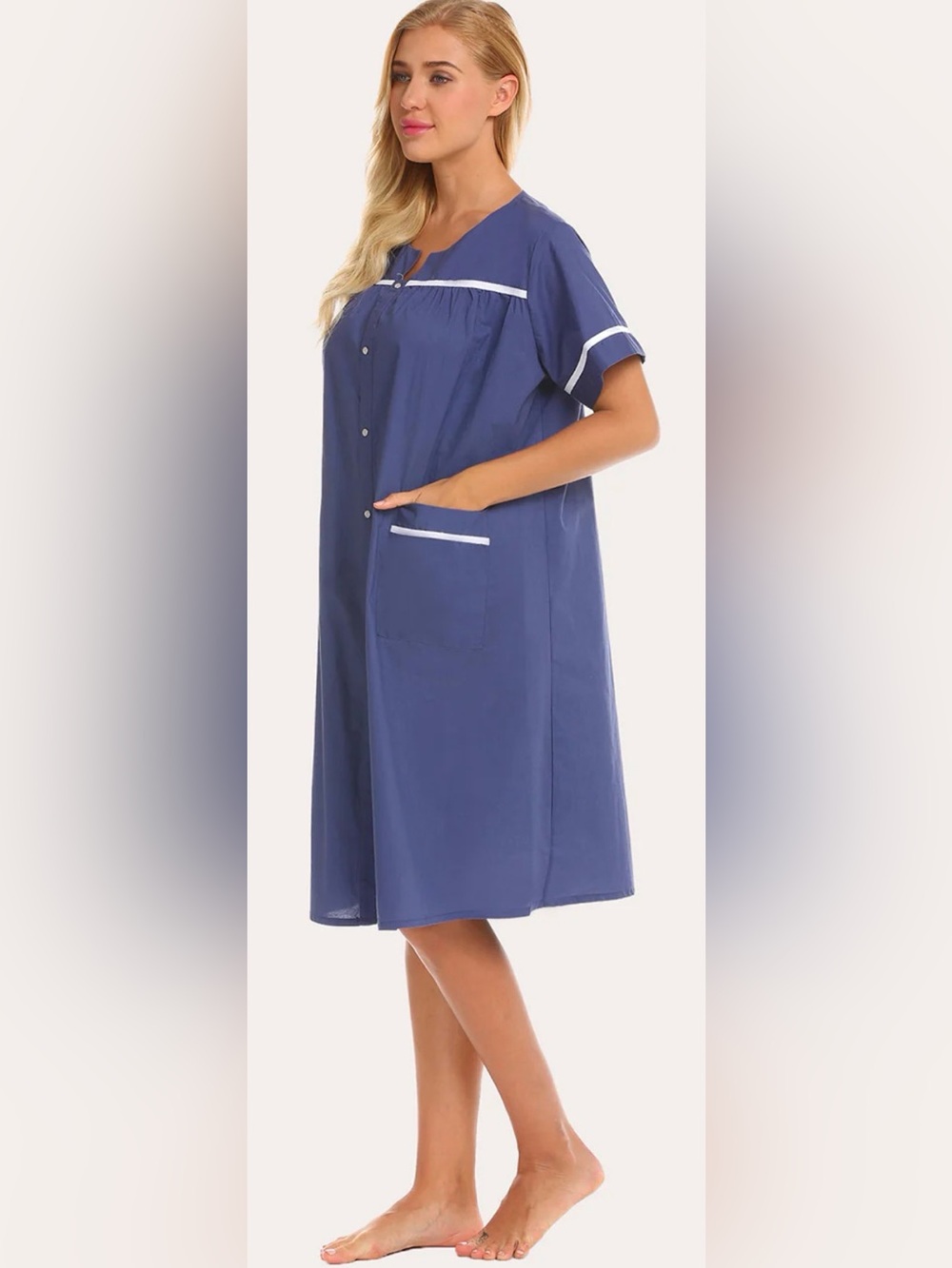 Ekouaer Cotton House Dress Nightgown - Picture 2 of 6